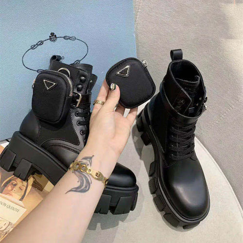 2020 Retro Thick Sole Leather Martin Short Boots