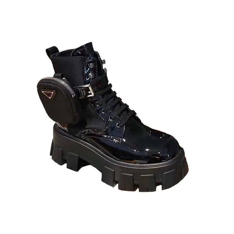 2020 Retro Thick Sole Leather Martin Short Boots